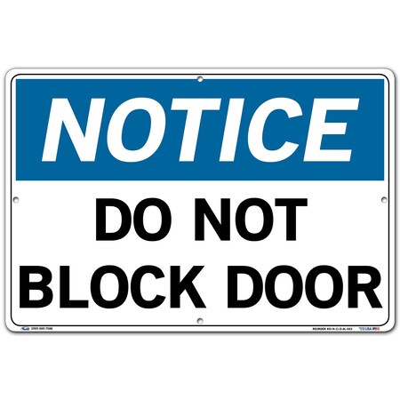 Vestil Aluminum Sign, 12-1/2" Height, 18-1/2" Width, Aluminum, Rectangle, English SI-N-11-D-AL-063
